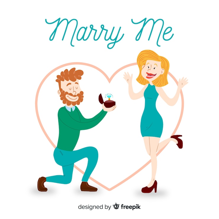 Zdarma Vektor lovely hand drawn marriage proposal concept
