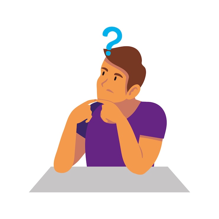 Zdarma Vektor man thinking confused illustration isolated