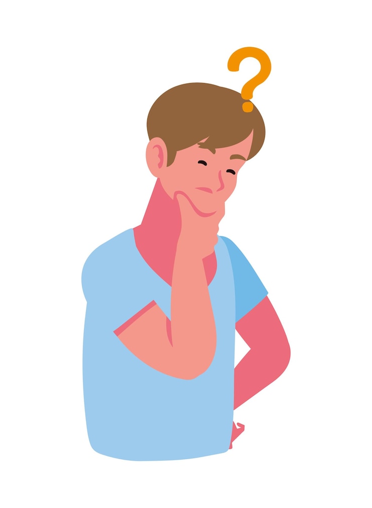 Zdarma Vektor man thinking situation illustration isolated