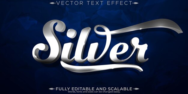 metal silver text effect editable chrome and iron steel text style