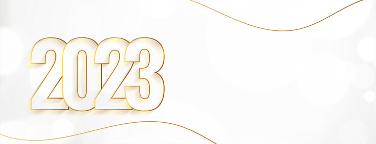 Zdarma Vektor minimální text 2023 ve stylu čáry pro banner novoroční akce