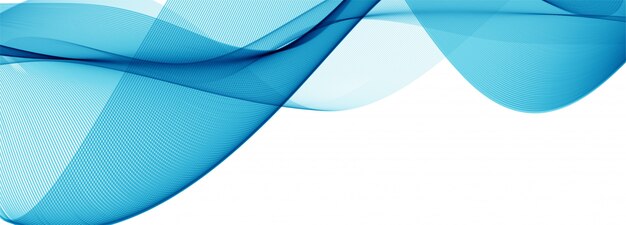 modern flowing blue wave banner on white 