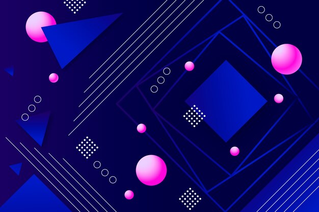 modern geometric shapes on dark background