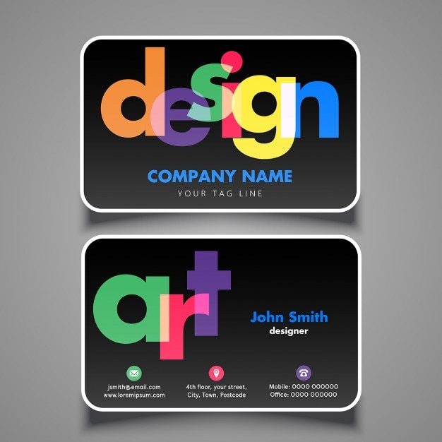 Zdarma Vektor moderní design vizitky pro designéra nebo umělce
