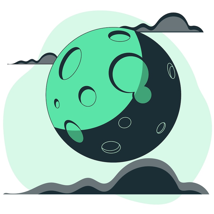 Zdarma Vektor moon  concept illustration