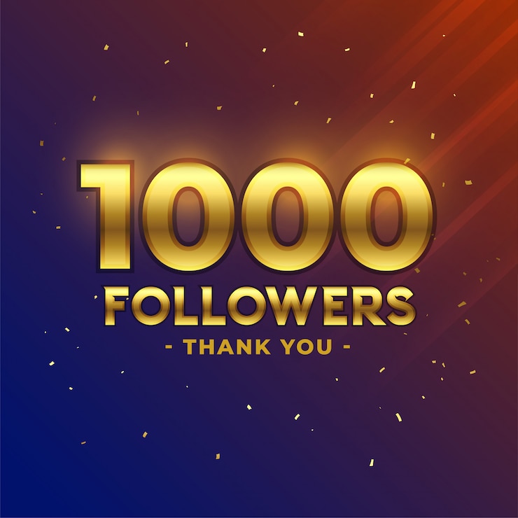 Zdarma Vektor oslava 1000 sledujících, děkujeme banner