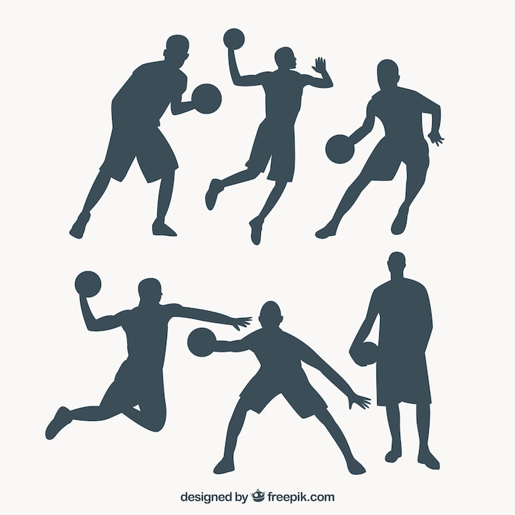 Zdarma Vektor pack of basketball players silhouettes