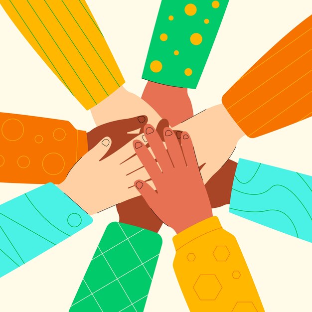 Plochá ilustrace mezinárodního dne lidské solidarity