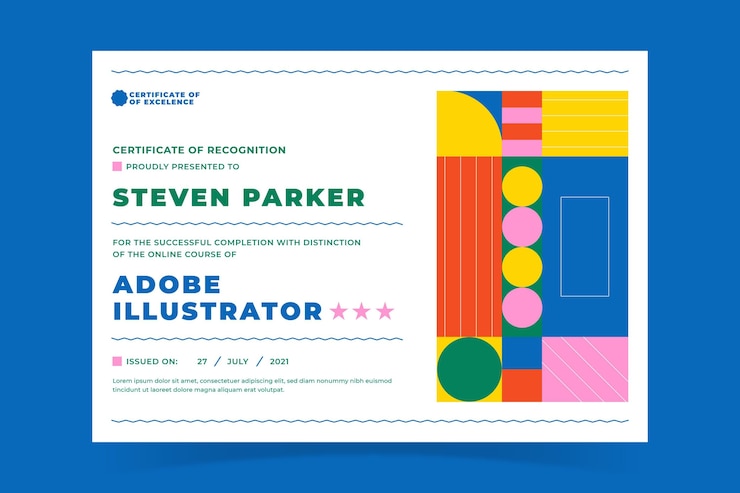 Zdarma Vektor plochý moderní certifikát uznání