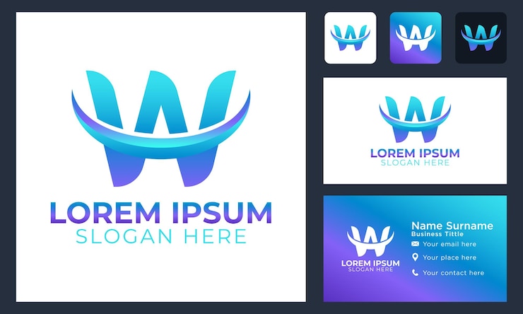 Zdarma Vektor počáteční monogram písmeno w moderní lomítko logo design vektor