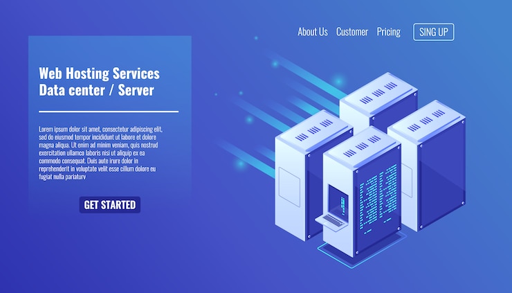 Zdarma Vektor počítačový hardware, rack serverovny, web hosting, datové centrum databáze