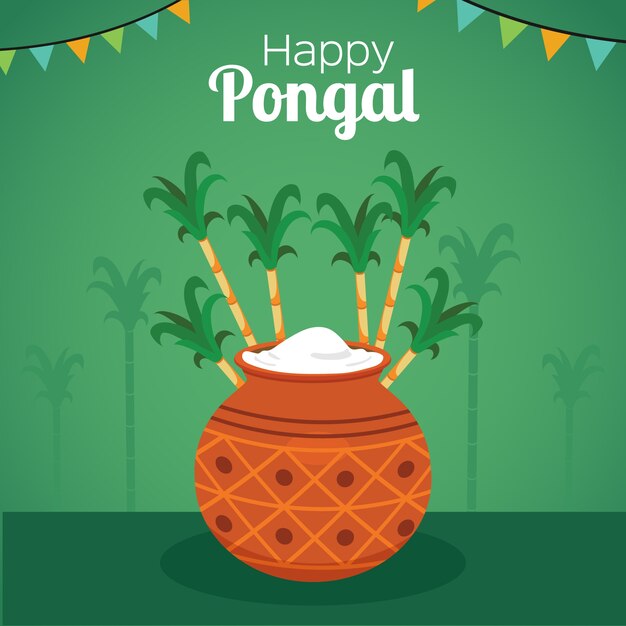 Pongal green background with a plot