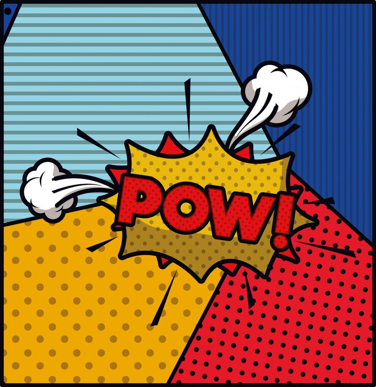 Zdarma Vektor pow word pop art styl vyjádření vector