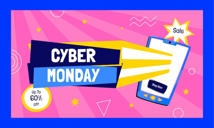 Zdarma Vektor pozadí cyber monday na twitchi