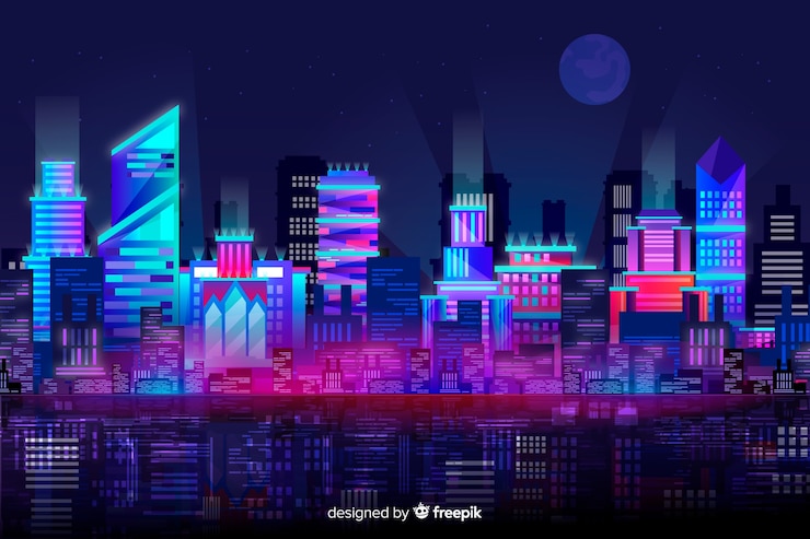 Zdarma Vektor pozadí futuristické panorama města