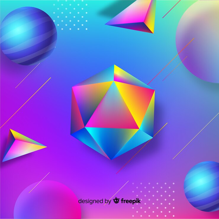 Zdarma Vektor pozadí s 3d geometrickými tvary