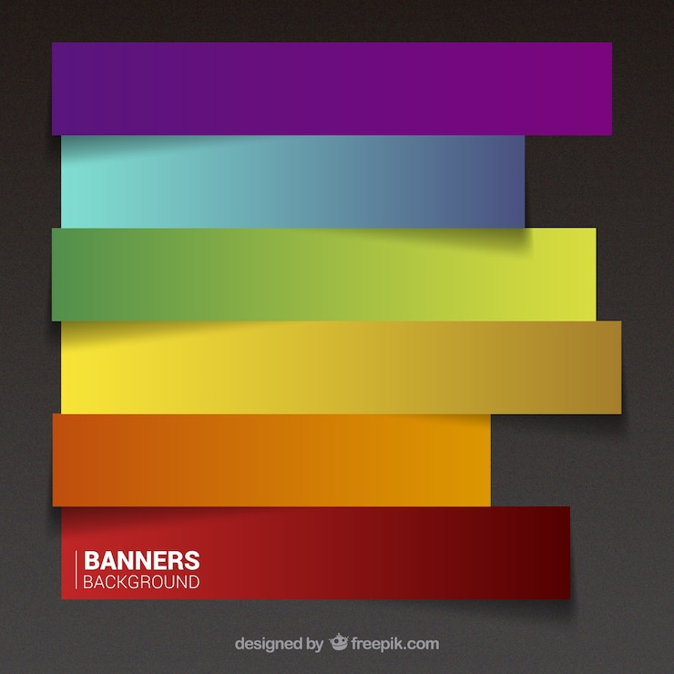 Zdarma Vektor pozadí s barevnými bannery