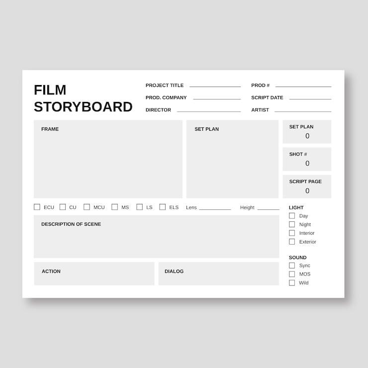 Zdarma Vektor professional monocolor film storyboard