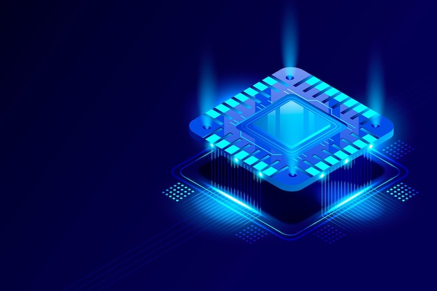 Realistic microchip processor background