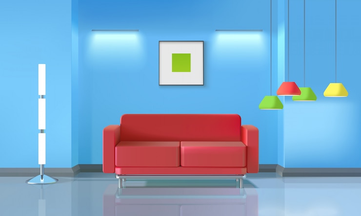 Zdarma Vektor realistický design obývacího pokoje