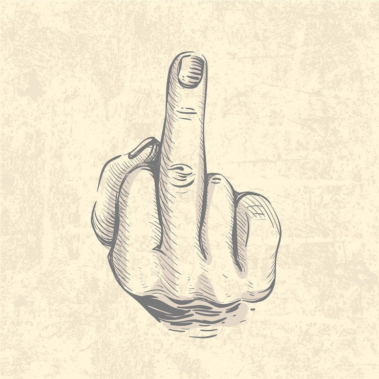 Zdarma Vektor realistický ručně kreslený symbol „fuck you“