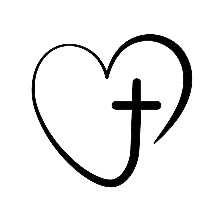 Zdarma Vektor religious cross heart