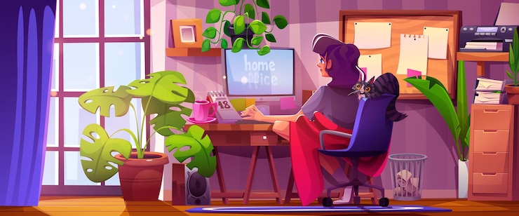 Zdarma Vektor remote work at home office