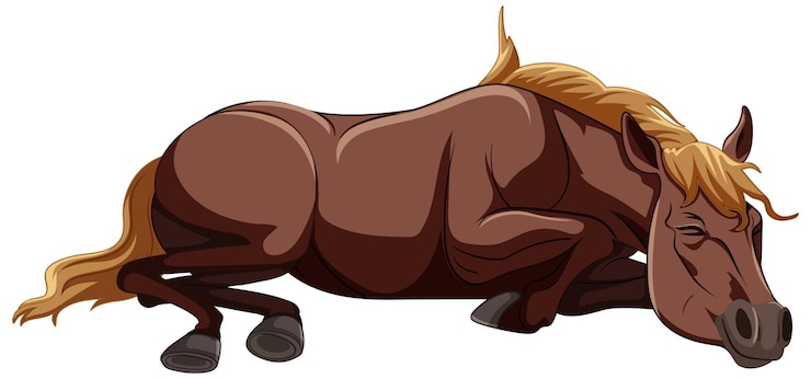 Zdarma Vektor resting chestnut horse vector illustration