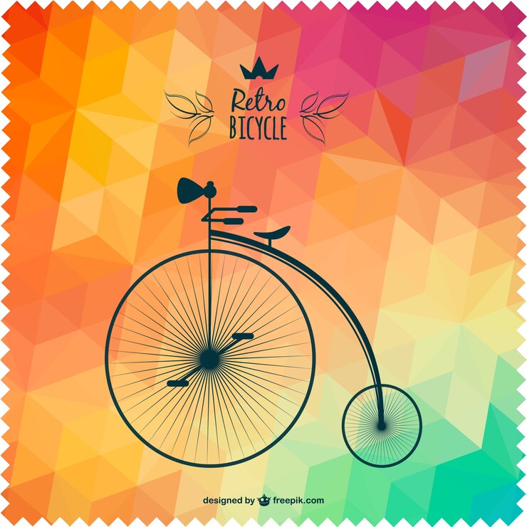 Zdarma Vektor retro bicycle with polygonal background