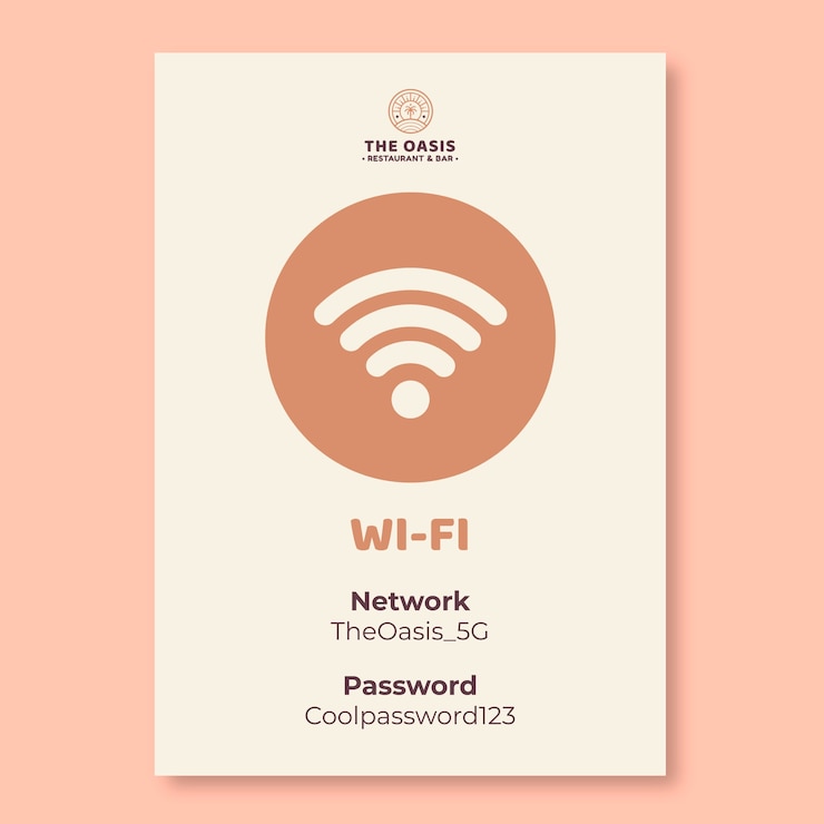 Zdarma Vektor retro značka pro restauraci the oasis s wifi