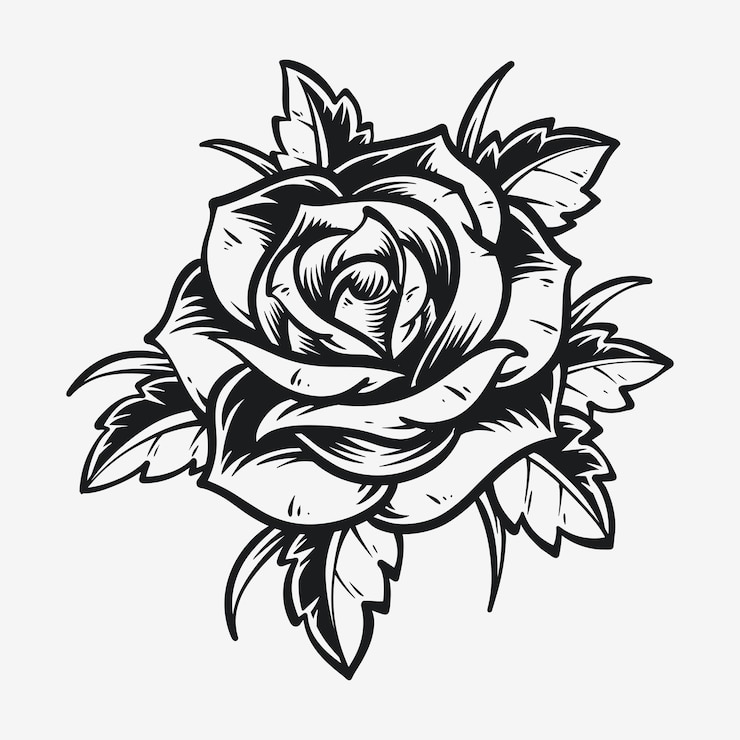 Zdarma Vektor rose coloring pages for kids