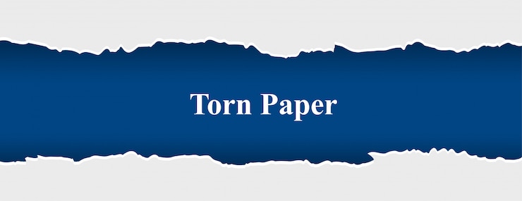 Zdarma Vektor roztržený papírový banner v bílé a modré barvě