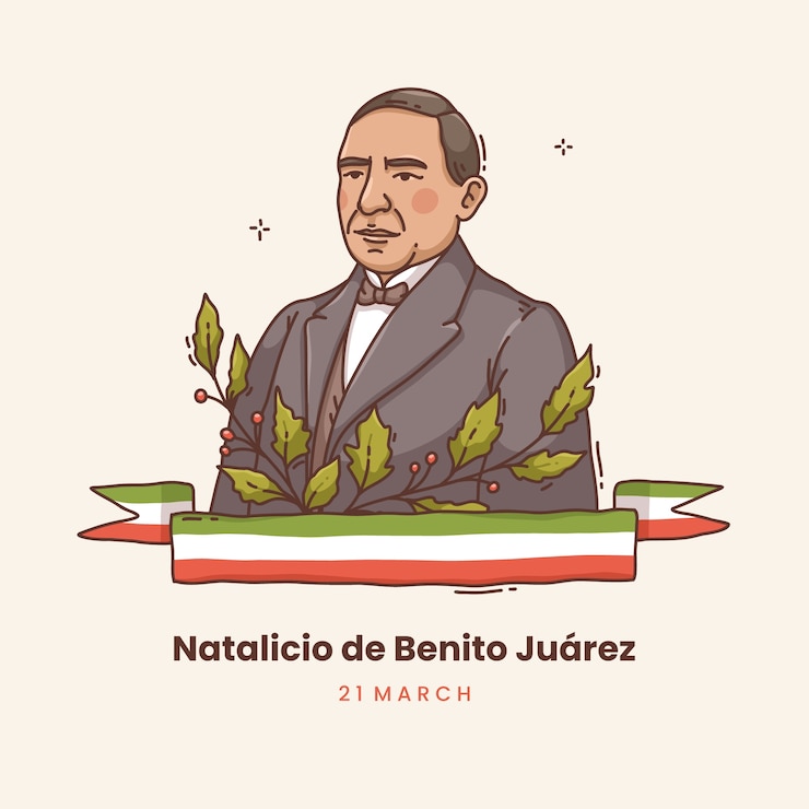 Zdarma Vektor ručně kreslená ilustrace natalicio de benito juarez