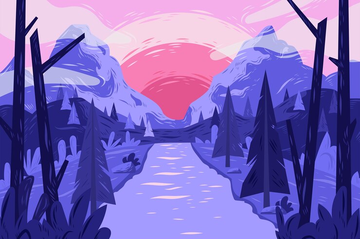 Zdarma Vektor ručně kreslená ilustrace zimního slunovratu