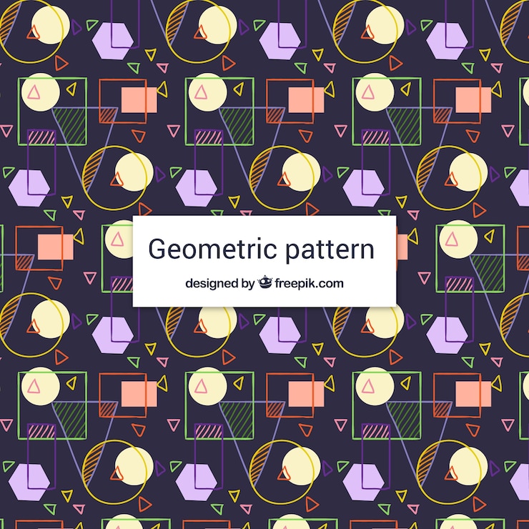 Zdarma Vektor ručně kreslené geometrické vzory pozadí