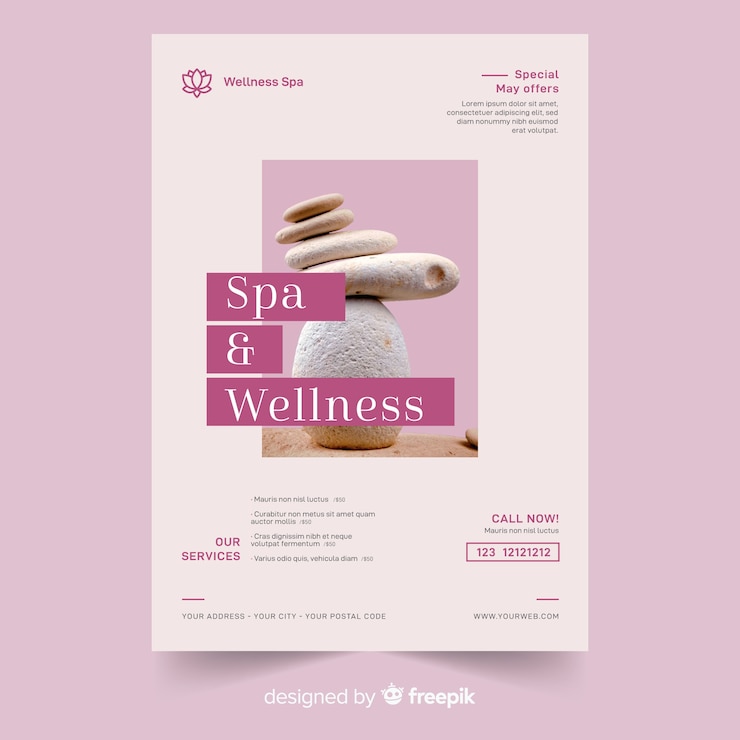 Zdarma Vektor šablona brožury spa