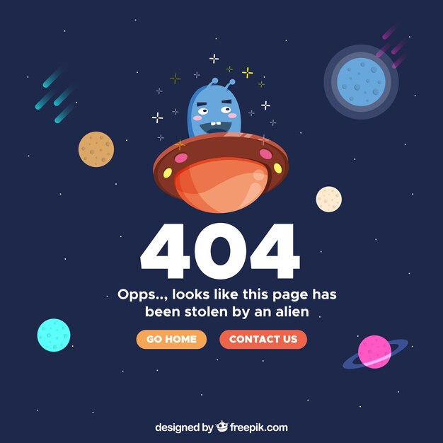 Šablona chyby 404 v plochém stylu