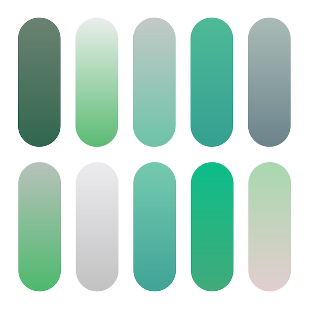 set of green color gradients