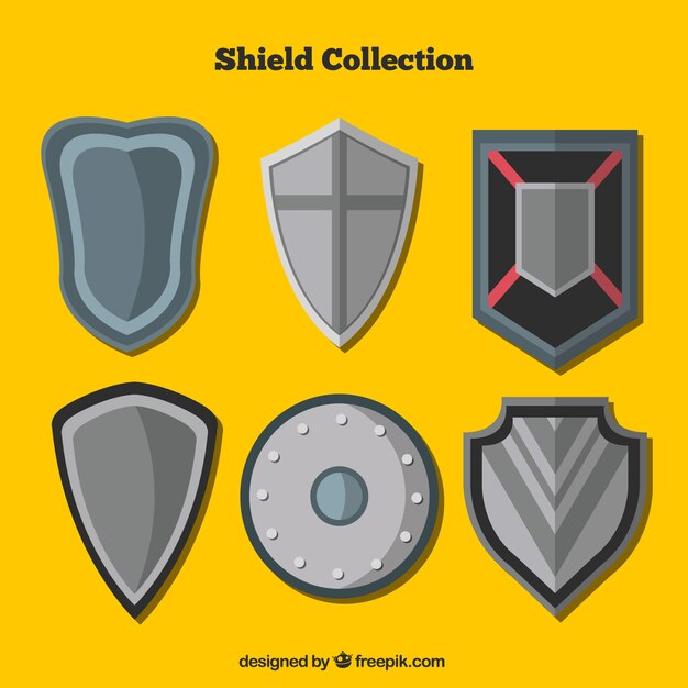 Set of medieval shields