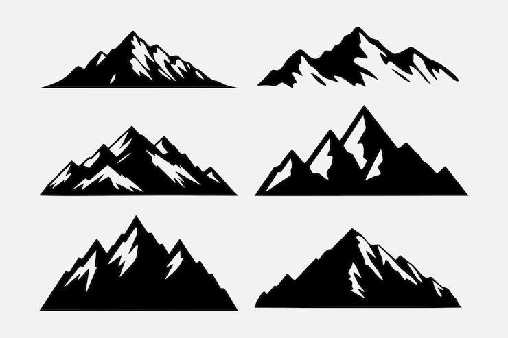 Zdarma Vektor silhouette mountain logo set