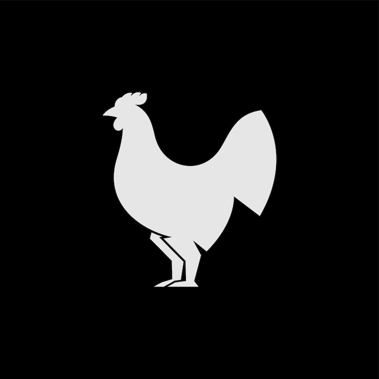 Zdarma Vektor silhouette of a chicken on a black background