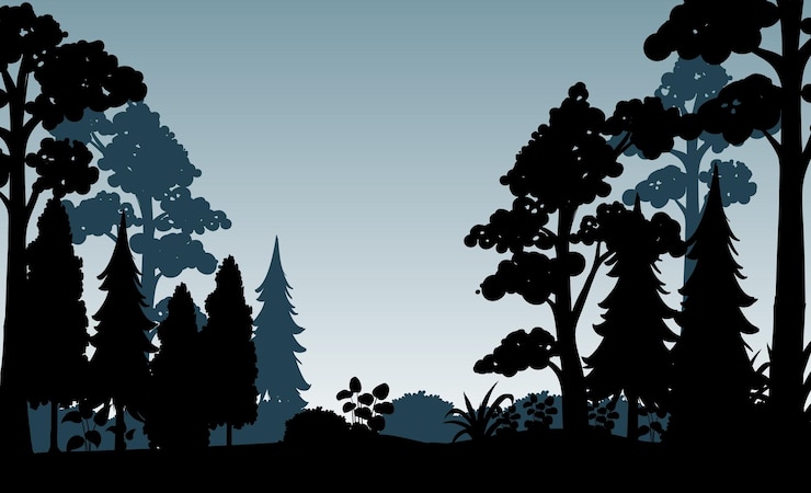 Zdarma Vektor silhouette shadow of forest scene