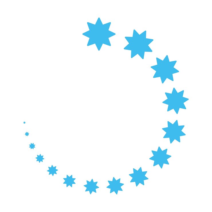 Zdarma Vektor small to large stars in circle
