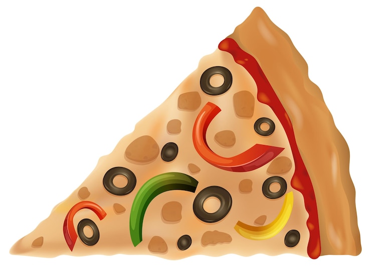 Zdarma Vektor smiling slice of topped pizza
