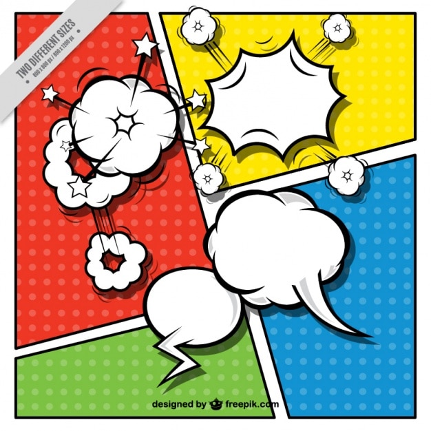 Zdarma Vektor speech bubbles with background in pop art style