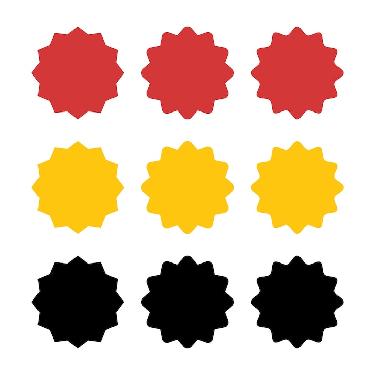 Zdarma Vektor stickers set red yellow black