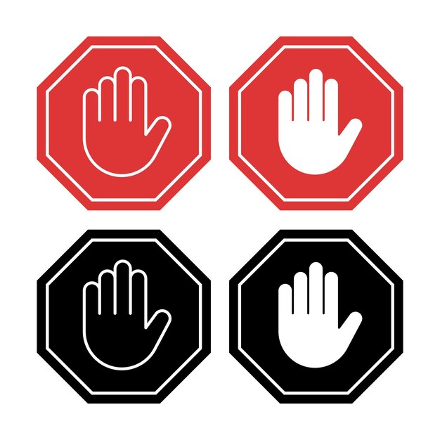 stop signs red and black