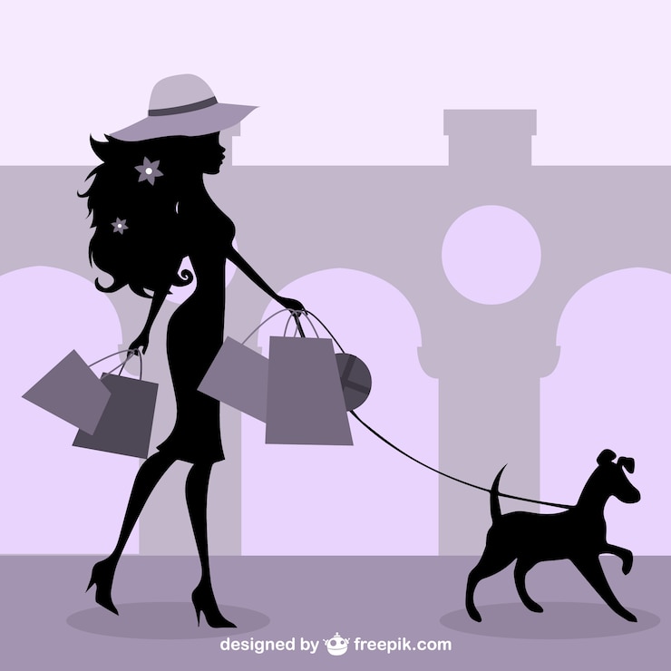 Zdarma Vektor stylish fashion girl shopping