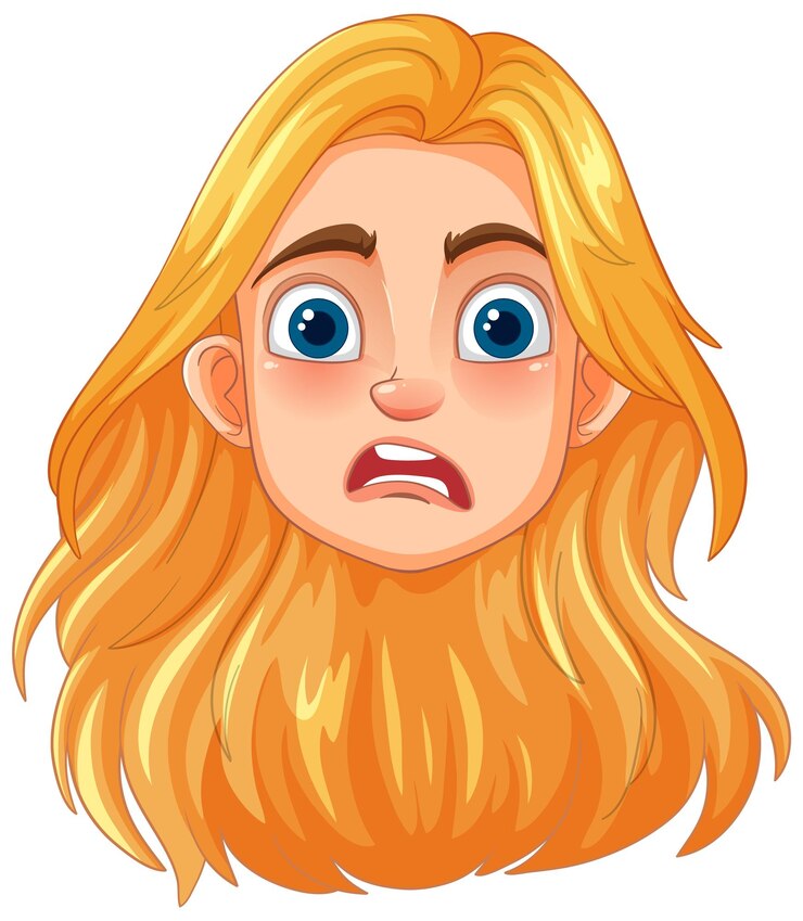 Zdarma Vektor surprised blonde cartoon face