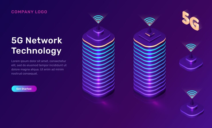 Zdarma Vektor technologie 5g sítě, izometrický koncept